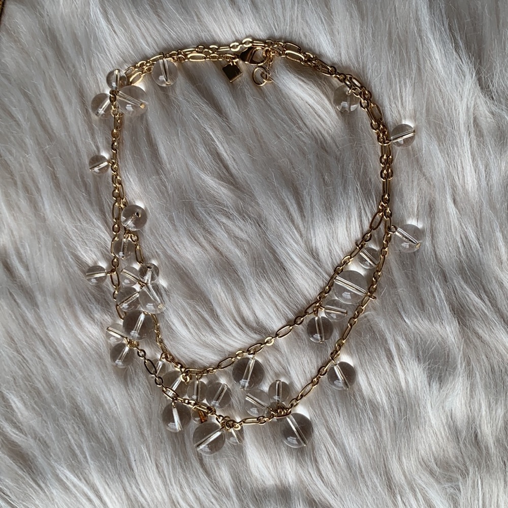 Banana Republic Marble Gold Clear Necklace